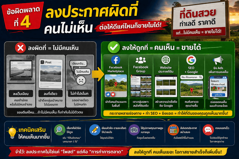 โพสต์ให้ถูกที่ เพิ่มการขายที่ดิน