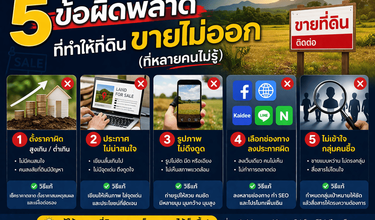 ข้อผิดพลาดที่ทำให้ที่ดินขายไม่ออก