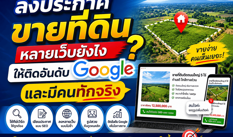 ลงประกาศขายที่ดินยังไง ให้คนค้นหาเจอบน Google มากขึ้น
