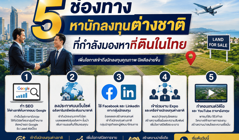 5 ช่องทางขายที่ดินลูกค้าต่างชาติ